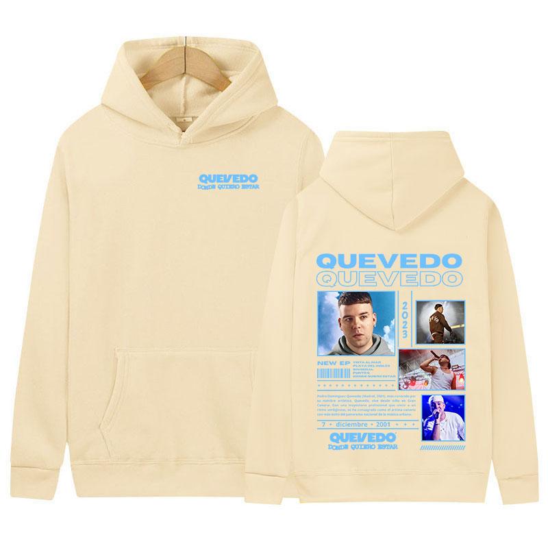 Rapper QUEVEDO Neues Album Hoodie Herren Damen Vintage Langarm Mode Sweatshirt Hip Hop Hohe Qualität Oversized Kapuzenpullover Streetwear