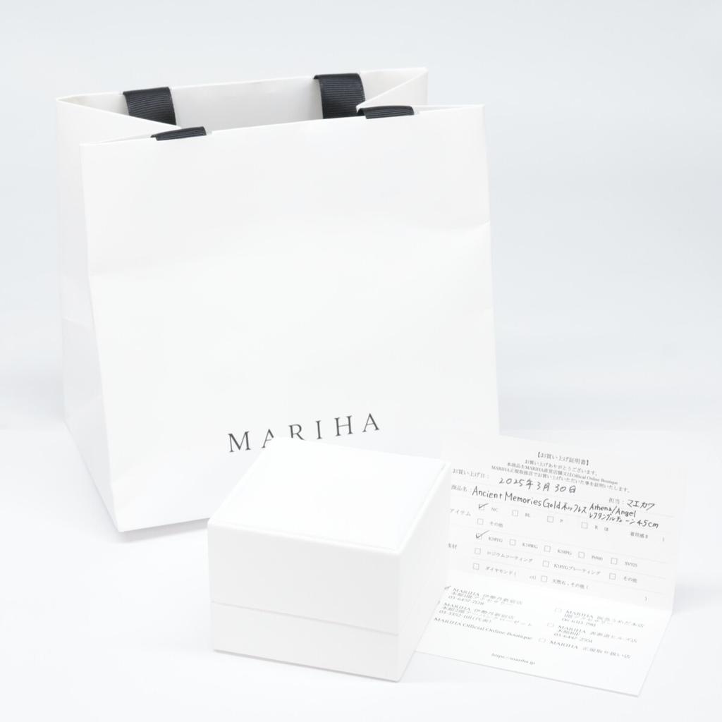 MARIHA [1102221006] K18 Ancient Memories Gold Necklace Athena/Angel Rectangle Chain 17.7" Necklace Yellow GoldUsed