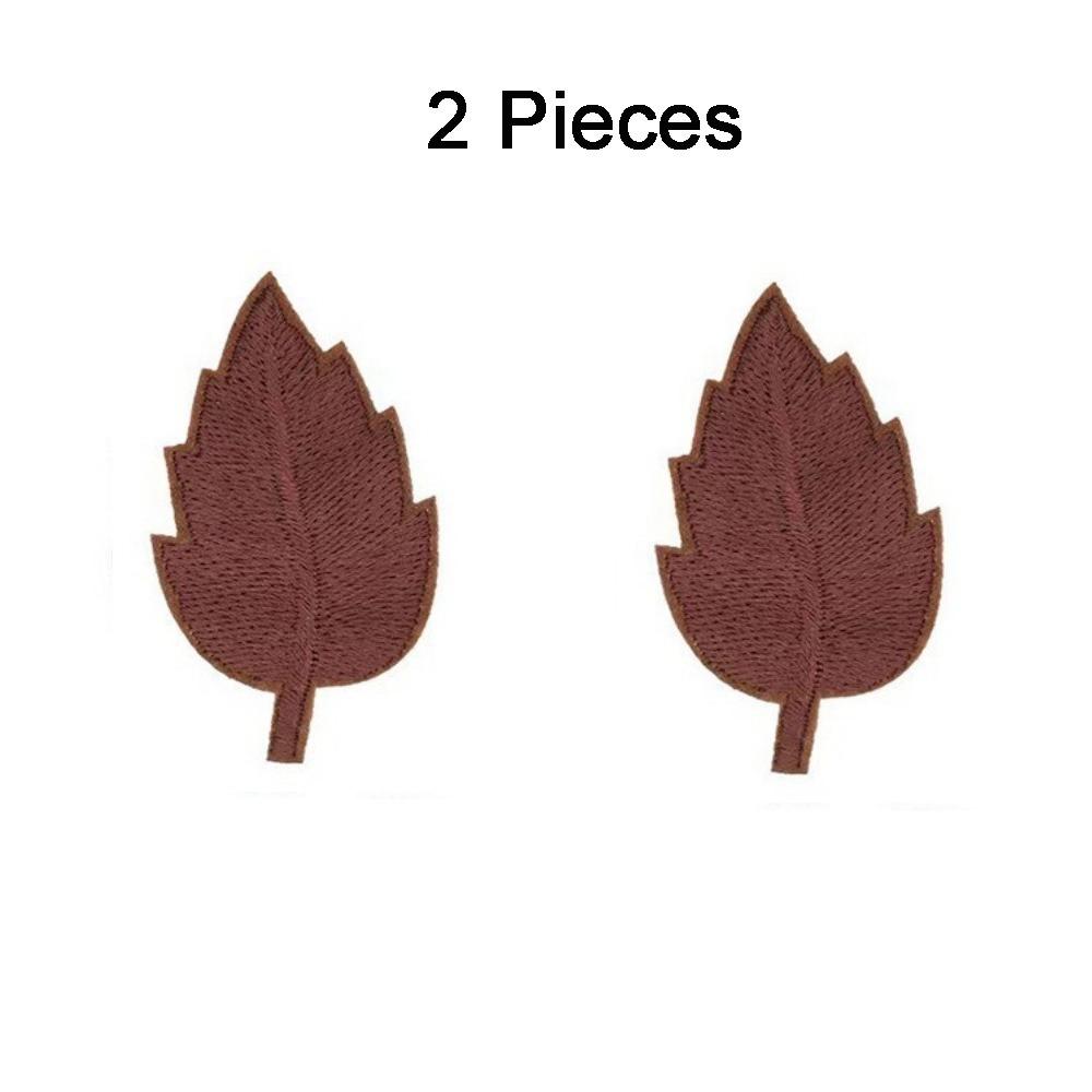 2PCS Lifelike Leaf Embroidery Parches Adhesive Iron On Embroidery Leaf Stickers No Sewing Needed Hole Repair Maple Patches