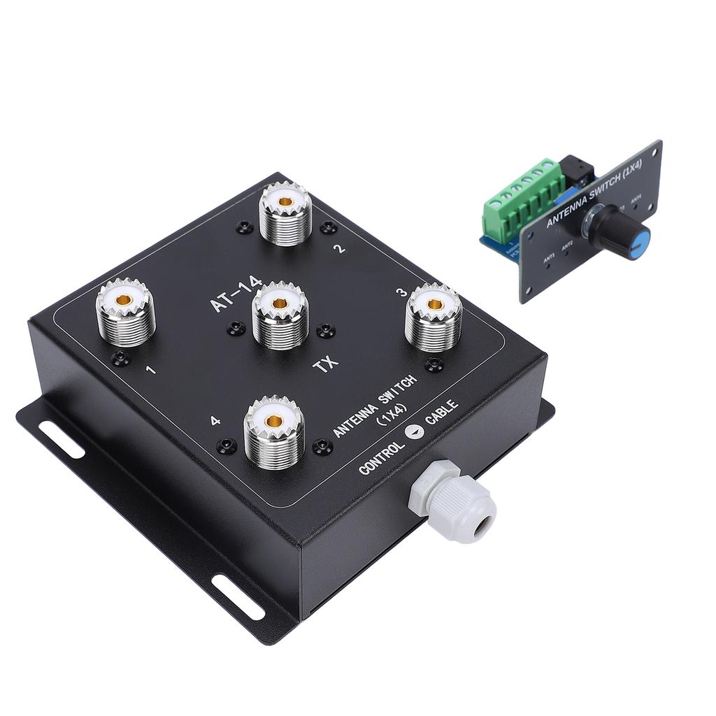 Coaxial Remote Antenna Switch Kit 4 Channel 1 Output HF Coax Antenna Switch 500W PEP 1.8 60MHz SO 239 Connector for Ham