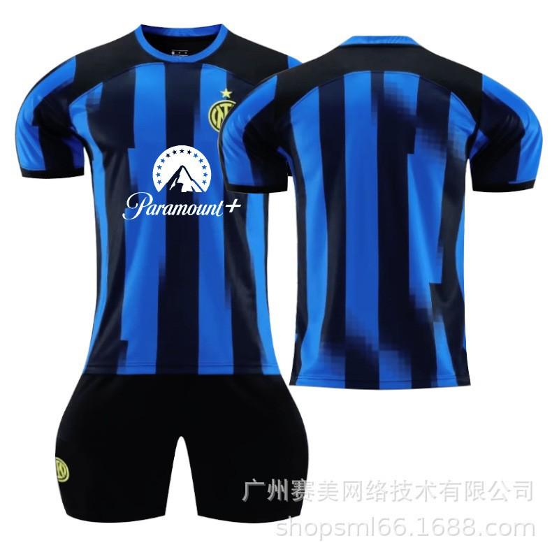 2324 Inter Mailand Heim Nr.. 90 Lukaku 10 Lautaro 23 Barrera Fußballtrikot Set