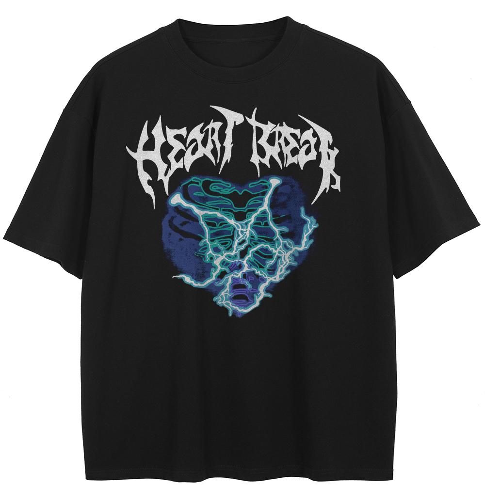 Streetwear Letter Graphic Black T-Shirt Cotton Unisex Tops Tees Summer Short Sleeves T Shirt