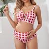 Women's Colours Pregnant Women High-Breasted Straps Bikini Set Two-Piece Swimsuit
