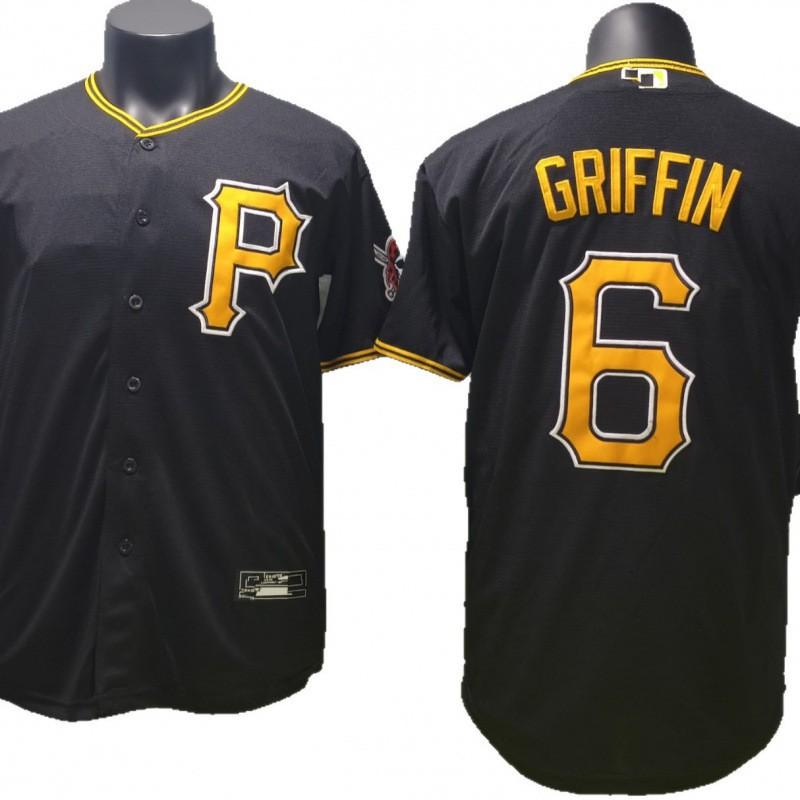 Pittsburgh Pirates Baseball Jersey Men Women Short Sleeve Black Embroidered 6 GGRIFFIN Sportswear