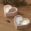 Two Grid Heart-shaped Silicone Mold DIY Striped Heart-shaped Candle Cup Storage Box Gypsum Mold