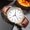 Men's Analog Quartz Watches Minimalist Three-Hand Watch Classic Adjustable Leather Strap Watch for Fathers Husbands Gifts for Office Party Dating