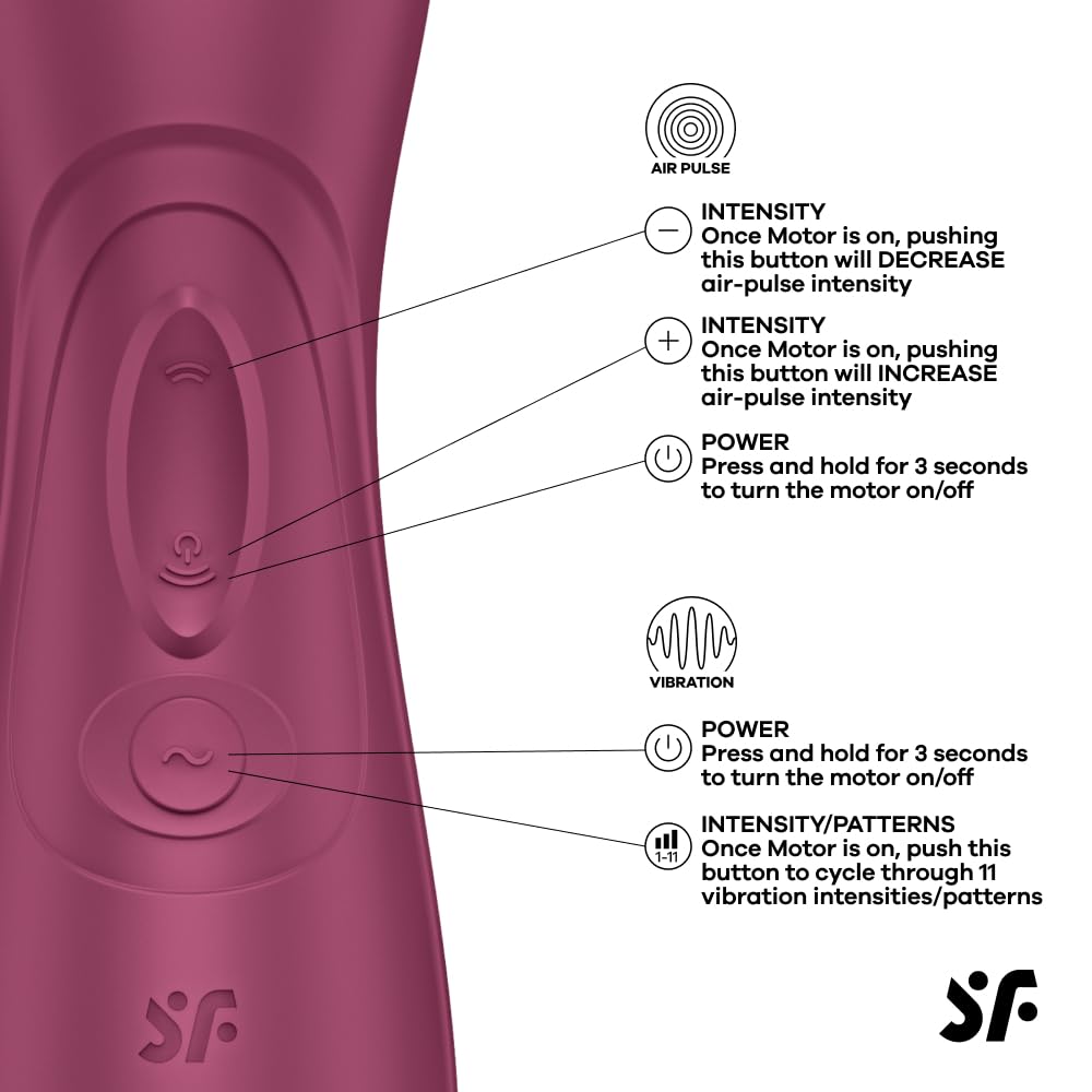 Satisfyer Pro 2 G3 Wine Red Suction Vibrator with 2 Caps 3rd Generation Liquid Air Clitoris Clitoral Suction Rotor for Women Instant Orgasm Love Goods