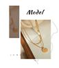 Trendy 18K Gold-Plated Double Layer Portrait Anklet with Round Pendant for Women