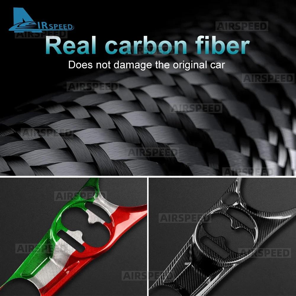 Real Hard Dry Carbon Fiber LHD RHD For Abarth 595 695/Fiat 500 2016-2023 2024 500E 16-19 Water Cup Holder Gear Shift Trim Cover