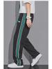 Pantalon rayé tendance d'été pour homme à jambes larges - Coupe ample style décontracté sportif