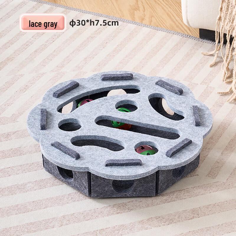 Miaolisi Interactive Felt Cat Maze Box with Bell Ball