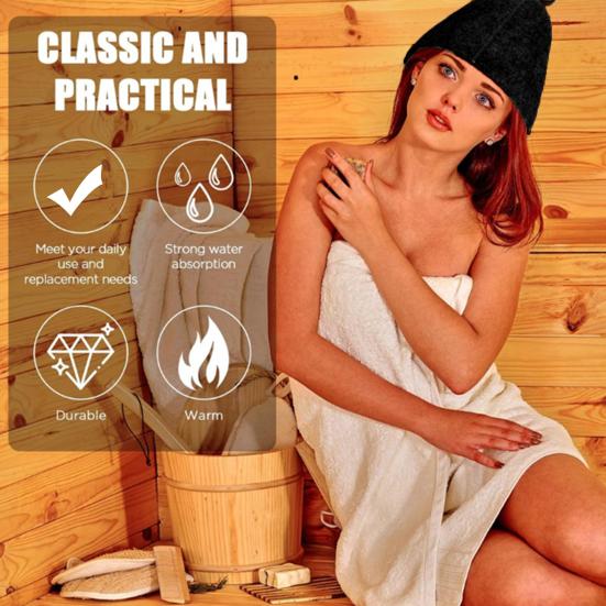 Felt Sunna Hat Unisex Vaporarium Hat Thermal Insulation Elastic Water-absorbing Hair Drying Cap