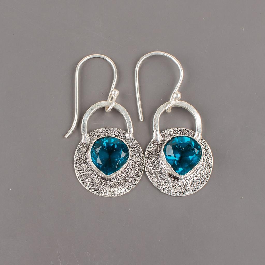Apatite Gemstone 925 Sterling Silver Jewelry Earrings 1.30" For Anniversary Gift EE-63-12