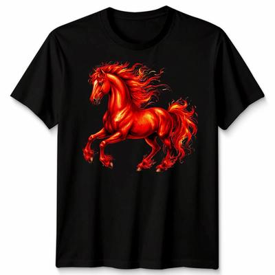 Fire Horse Running Horses Animal Mens T-Shirt WoMens Tee Graphic Unisex Top