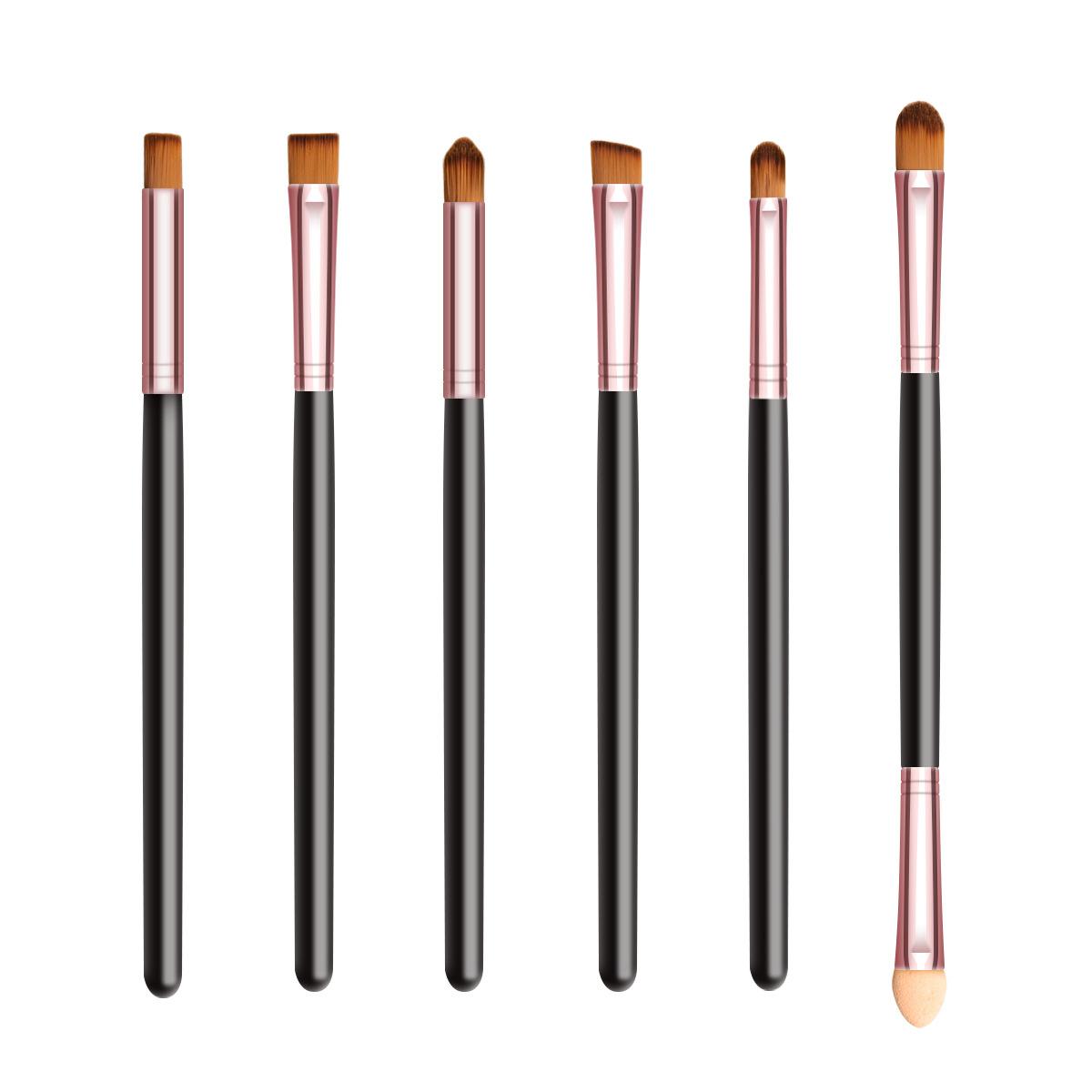

Small six eye makeup brushes, eyeshadow brushes, eyebrow brushes, lip brushes, beauty tool sets.