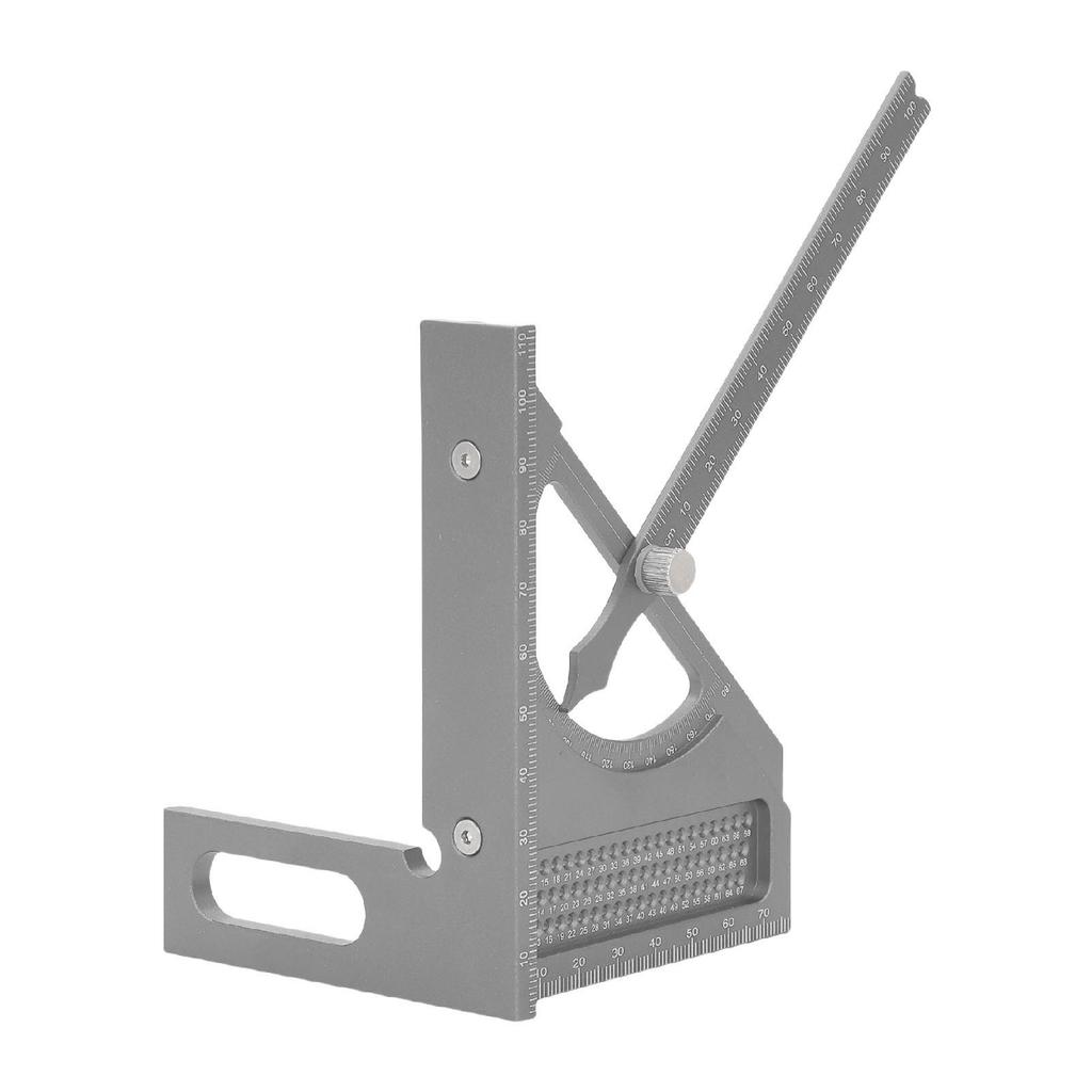 Holzbearbeitung Halbkreisförmiger Zeiger Winkelquadrat Metrisch Aluminiumlegierung Zimmermannswinkel 3D Einstellbar Multifunktional
