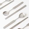 Kamomekitchen [2+2] Domestically Produced Premium Kamome Kitchen Ridge Stainless Steel Spoon, Chopsticks, and Spoon Set