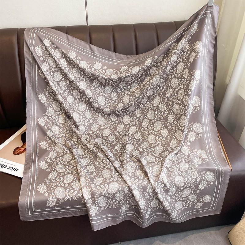 Lightweight 90x90cm Square Scarf Women Navy Style Sun Protection Silk-Like Feel Wear Chic Versatile Accessory