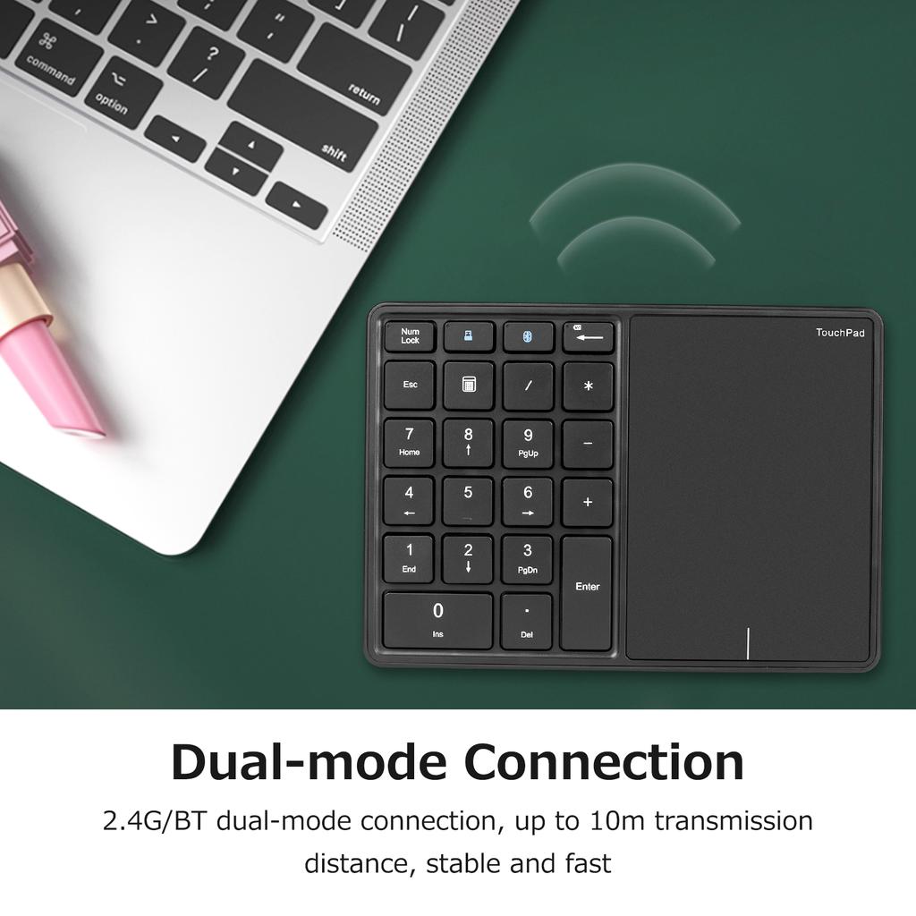 2.4G+BT4.2 bezdrátová dvourežimová numerická klávesnice Přenosná finanční účtárna s 22 klávesami