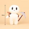 White Forager Square Man With Sickle Plush Toy Game Stuffed Doll 20cm Decoration