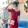 JYL TS Women's Sling Bags  Print Wallet 174 Clutch PU Contrast Color Women Bag
