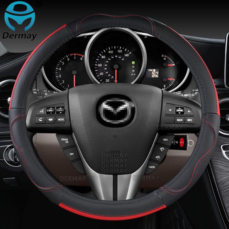 For Mazda CX3 CX4 CX5 CX6 CX7 CX8 CX9 CX30 CX50 CX60 CX70 CX80 CX90 Genuine Leather Car Steering Wheel Cover Auto Accessories