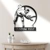 Stylish Black Baseball Player Metal Wall Art Custom Name Address Home Training Decor