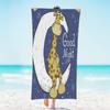 Microfiber Beach Towel Funny Giraffe with Palm Tree Sunglassea Drink Watermelon Juice Towels, Quick Dry Cool Bath Towel for Swim