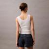 Calvin Klein Logo Jacquard U-Neck Sleeveless Knit Top Women tops Moonlight-White 47B318G