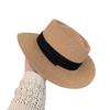 French bucket hat summer visor women's British retro wide-brimmed top hat sun hat vacation beach woven straw hat
