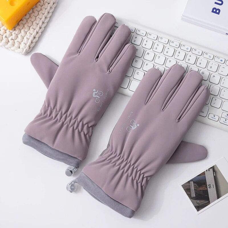 Winter Women Gloves Touch Screen Thickened Keep Warm Outdoor Riding  Windproof Gloves