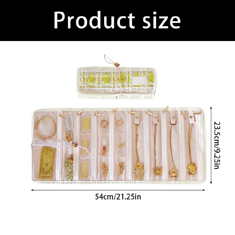 Sustainable Fabric Jewelry Organiser for Women Portable Multi Compartment Storage Bag For Necklaces Earrings