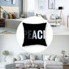 Black Peace Pillow Case Short plush Double-sided Print Square Throw Pillow Covers Sofa Home Cushion Decor