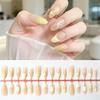 Cross-Border Custard French Almond Cat Eye Short Nails - High-End Ice Translucent Manicure Tips