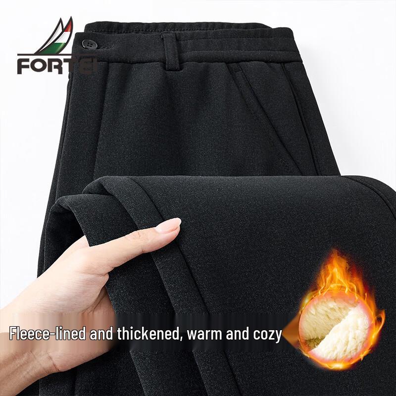 Futing Men s Fleece Lined Warm Straight-Leg Casual Pants 3XL