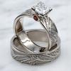 Vintage Inlaid White CZ Women's Ring Creativity CopperColor Hand Carving Daily Wear Party Jewelry Anniversary Gift
