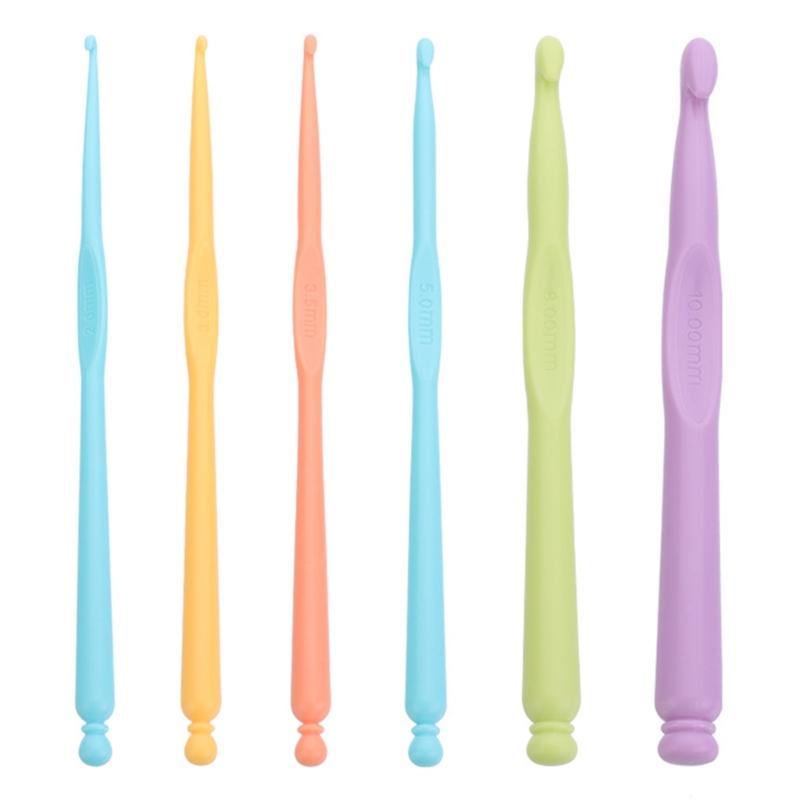 12 Pcs 2.0mm-10.0mm Crochet Needle Set Ergonomical Crochet Hook Colourful Knitting Needle Crochet Supplies for Craft