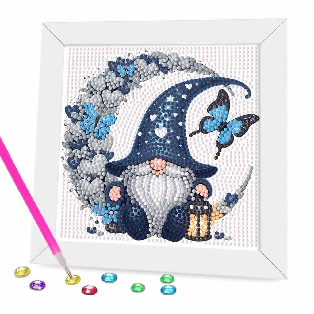DIY Diamond Painting Kit with Frame,Old Man Full Circle Mosaic 5D DIY Cross Stitch Kit Home Decoration with Frame, Handicraft Hobby Collection