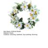 Guirlanda Artificial de Magnólia de 15 Polegadas para Porta da Frente Primavera Verão Guirlanda Floral Falsa com Folhagem para Varanda Entrada Sala de Estar Decoração de Parede