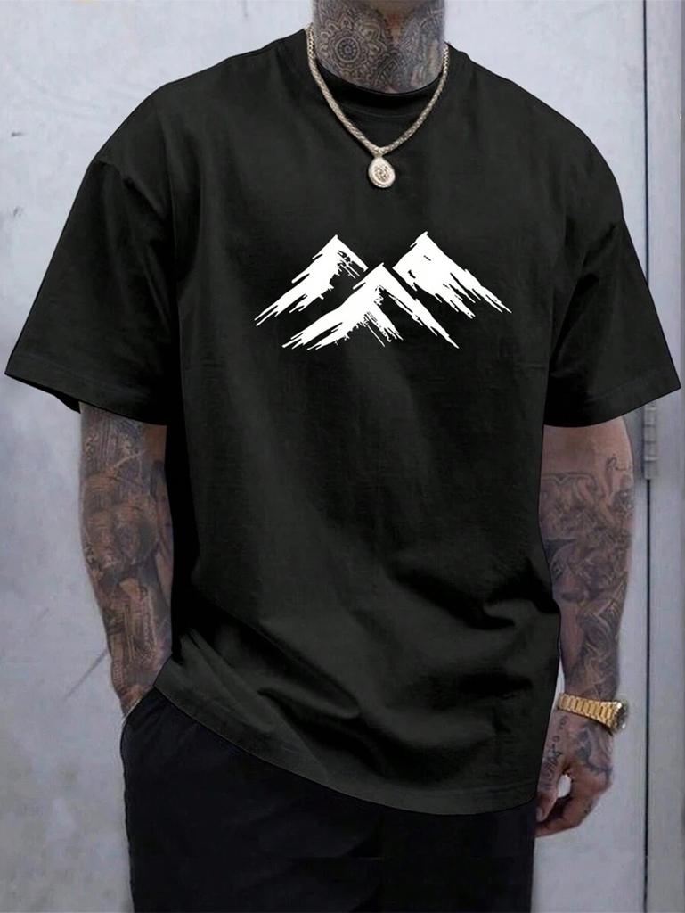 Unisex sommart-shirt med kort ärm och engelska bokstäver och grafiskt tryck