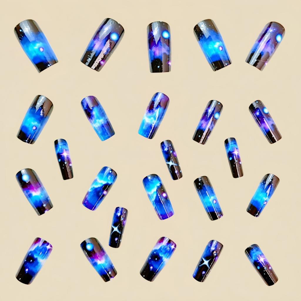 Colorful Pattern Nail Patch Detachable 24 Piece Set