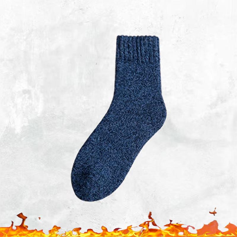 Men's Thick Warm Towel Socks 3 Pairs of Casual Solid Color Mid-calf Socks Winter Men's Socks