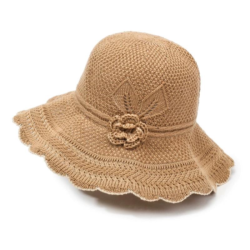 Sun Protection Hat Fisherman Hat Women's Summer New Style Beach Hat Large Brim Sun Hat Breathable Windproof Woven Hat