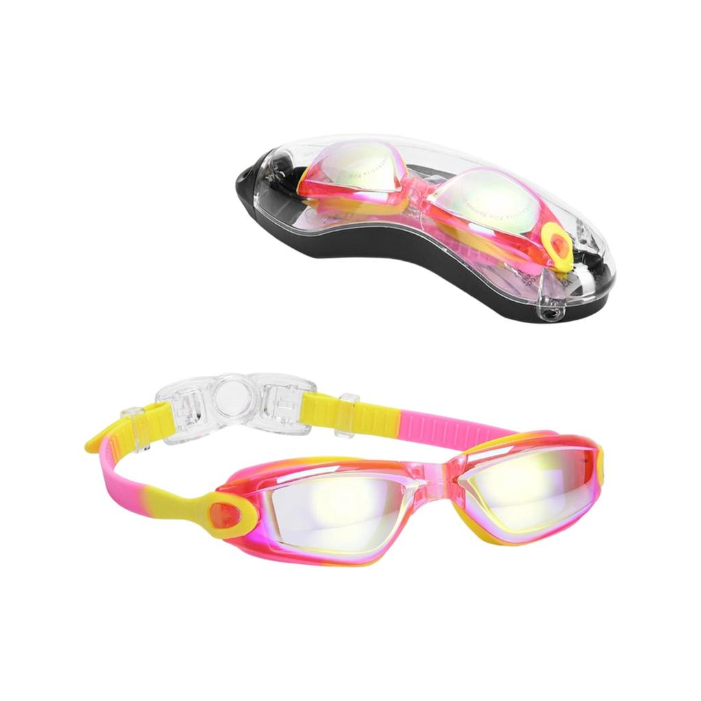 Children's Professional Racing Swim Goggles Flat Lens Waterproof Anti-Fog Swimming Glasses for Competitive Training and Recreational Use
