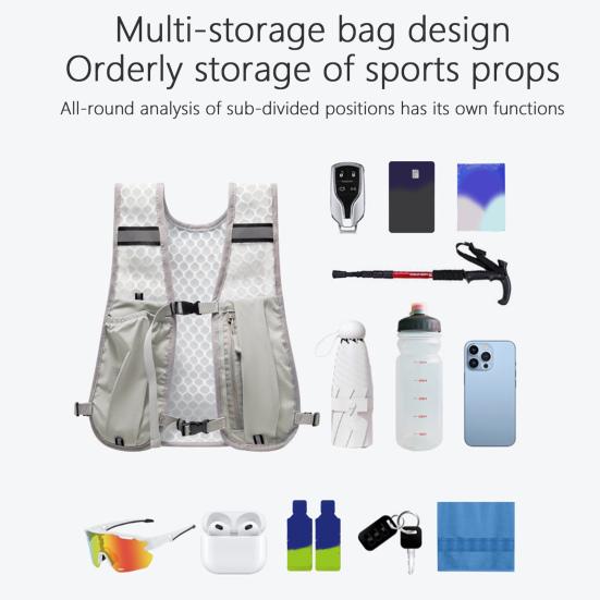 Outdoor Hydration Backpack with Mesh, Breathable Vest for Running, Hiking & Cycling