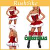 Women's Stunning Velvet Off Shoulder Christmas Dress Cosplay Santa Outfit
