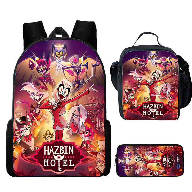 Hell Inn Hazbin Hotel Student School Bag High Value Leisure Oxford Ridge Relief Backpack