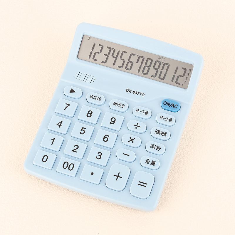 12-Digit Large Lcd Display Calculator Standard Function Calculator With Solar & Battery Dual Power For Home Basic Desktop Office