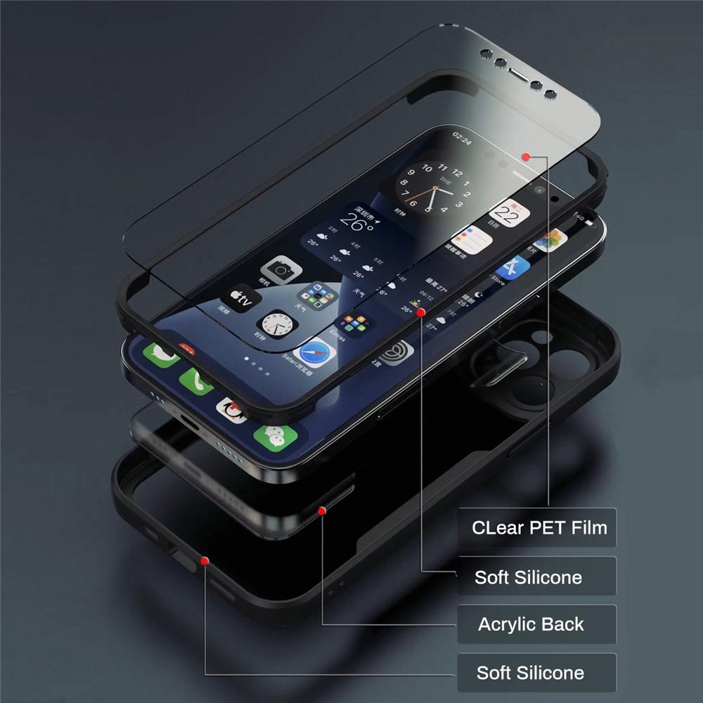 Luxury 360 Full Body Front+Back Case For iPhone 16 15 14 13 11 12 Pro Max XS X XR 7 8 Plus Silicone Bumper Shockproof Cover