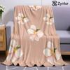 Blush Floral Lightweight Microfiber Soft Christmas Fleece Blanket Warm Cozy Throw for Bed Sofa Office Travel All Season